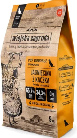 Wiejska Zagroda Adult Small Jagnięcina z kaczką Sucha Karma dla psa op. 9kg