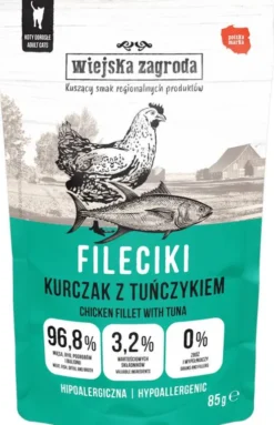 Wiejska Zagroda Fileciki Kurczak z tuńczykiem Mokra Karma dla kota op. 85g