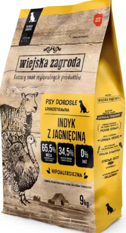 Wiejska Zagroda Indyk z jagnięciną Sucha Karma dla psa op. 9kg