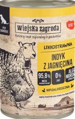 Wiejska Zagroda Indyk z jagnięciną Mokra Karma dla psa op. 400g