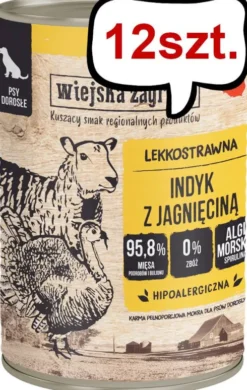 Wiejska Zagroda Indyk z jagnięciną Mokra Karma dla psa op. 400g Pakiet 12szt.