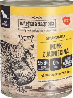 Wiejska Zagroda Indyk z jagnięciną Mokra Karma dla psa op. 800g Pakiet 6szt.