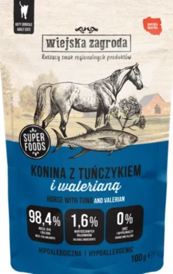 Wiejska Zagroda Konina z tuńczykiem i walerianą Mokra Karma dla kota op. 100g