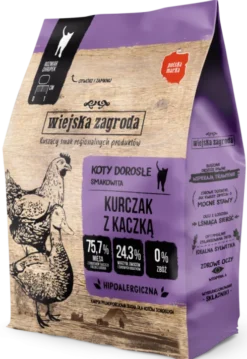 Wiejska Zagroda Kurczak z kaczką Sucha Karma dla kota op. 400g