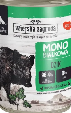 Wiejska Zagroda Monobiałkowa Dzik Mokra Karma dla psa op. 400g
