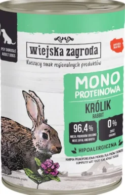 Wiejska Zagroda Monobiałkowa Królik Mokra Karma dla psa op. 400g