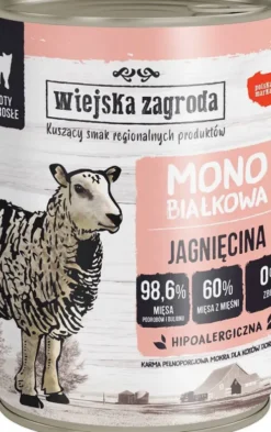 Wiejska Zagroda Monobiałkowa Jagnięcina Mokra Karma dla kota op. 400g