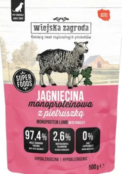 Wiejska Zagroda Mono Jagnięcina z pietruszką Mokra Karma dla psa op. 500g
