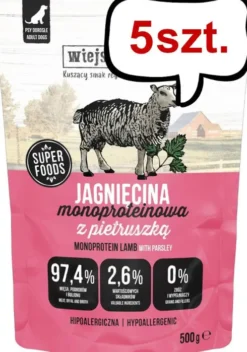Wiejska Zagroda Mono Jagnięcina z pietruszką Mokra Karma dla psa op. 5x500g
