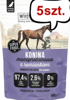 Wiejska Zagroda Mono Konina z rumiankiem Mokra Karma dla psa op. 5x500g