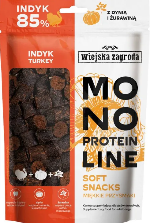 Wiejska Zagroda Monoprotein Soft Snacks Przysmaki z Indykiem dla psa op. 115g