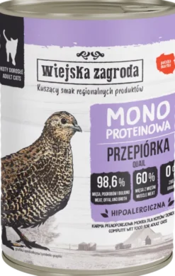 Wiejska Zagroda Monoproteinowa Przepiórka Mokra Karma dla kota op. 400g