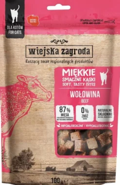 Wiejska Zagroda Przysmaki Miękkie Kąski Wołowina dla kota op. 100g