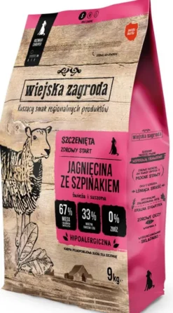 Wiejska Zagroda Puppy Small Jagnięcina ze szpinakiem Sucha Karma dla szczeniaka op. 9kg
