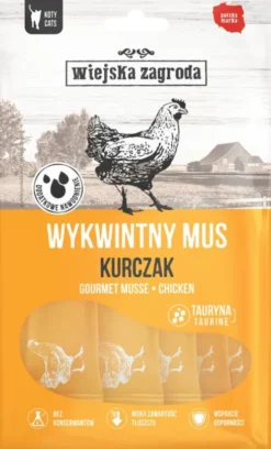 Wiejska Zagroda Wykwinty Mus Kurczak Przysmak dla kota op. 6x15g