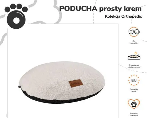 Wikopet Orthopedic Legowisko Poducha rozm. M 56x50cm kolor kremowy