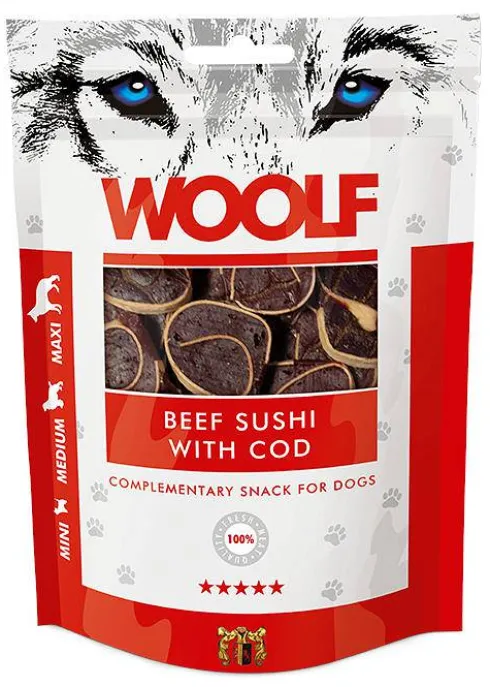 Woolf Przysmak Beef Sushi with Cod dla psa op. 100g