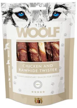 Woolf Przysmak Chicken and Rawhide Twister dla psa op. 100g