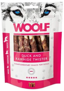 Woolf Przysmak Duck and Rawhide Twister dla psa op. 100g