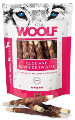 Woolf Przysmak Duck and Rawhide Twister dla psa op. 100g
