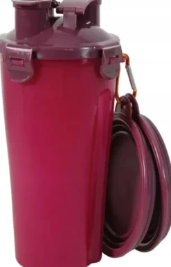 Zolux Bivouak Bidon 2w1 z miseczkami dla psa 2x350ml kolor czerwony