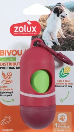 Zolux Bivouak Dozownik worków na odchody kolor czerwony