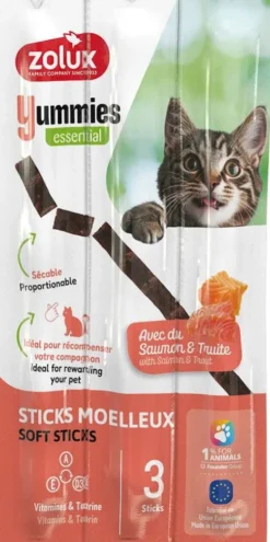 Zolux Kabanosy Yummies Łosoś z pstrągiem dla kota op. 3x5g