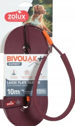 Zolux Smycz Bivouak Silikonowa dla psa dł. 10m kolor czerwony